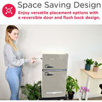 Frigidaire Efr840-Cream Efr840 Retro Mini Fridge With Freezer & Side Bottle Opener-Small 2 Door Refrigerator For Office Bar Or College Dorm Room-3.1 Cu Ft (Cream)