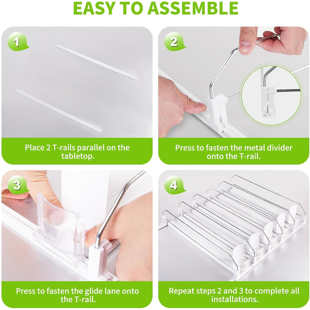 Drink Organizer For Fridge, Soda Can Dispenser For Refrigerator, Automatic Drink Dispenser For Fridge Holds Up To 25 Cans, 5 Row