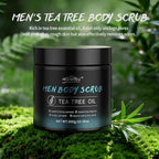 Men Body Scrub With Tea Tree Oil Exfoliating Body Scrub For Men Improve Odor Smooth Rough Skin Body Exfoliator Scrub For Back Chest Shoulders Butt Legs Mens Exfoliating Body Wash With 2% Bha 10% Aha