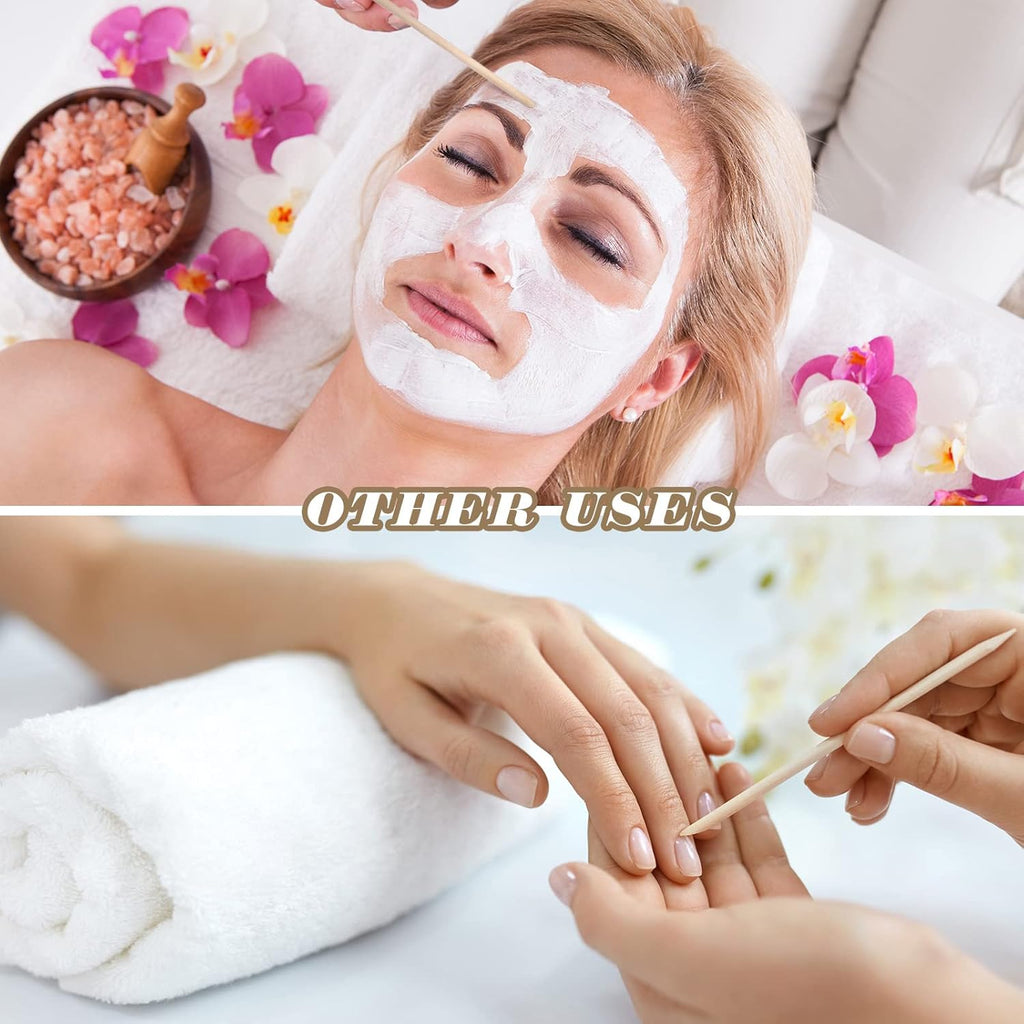 Demissle 400 Pcs Eye Brow Wooden Wax Sticks Mini Waxing Applicator Sticks Lip Nose Eyebrow Wood Craft Small Facial Hair Spatula Applicator for Home Spa Hair Removal Skin Use