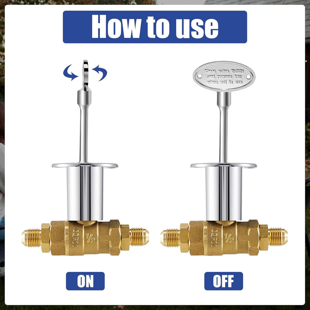 Tondiamo 2 Pcs Universal 3-Inch Gas Valve Key Fireplace Key For Gas Fire Pits Polished Brass Replacement For Outdoor Fireplace Fits Both 1/4-In And 5/16-Inch Turn Ball(Silver)