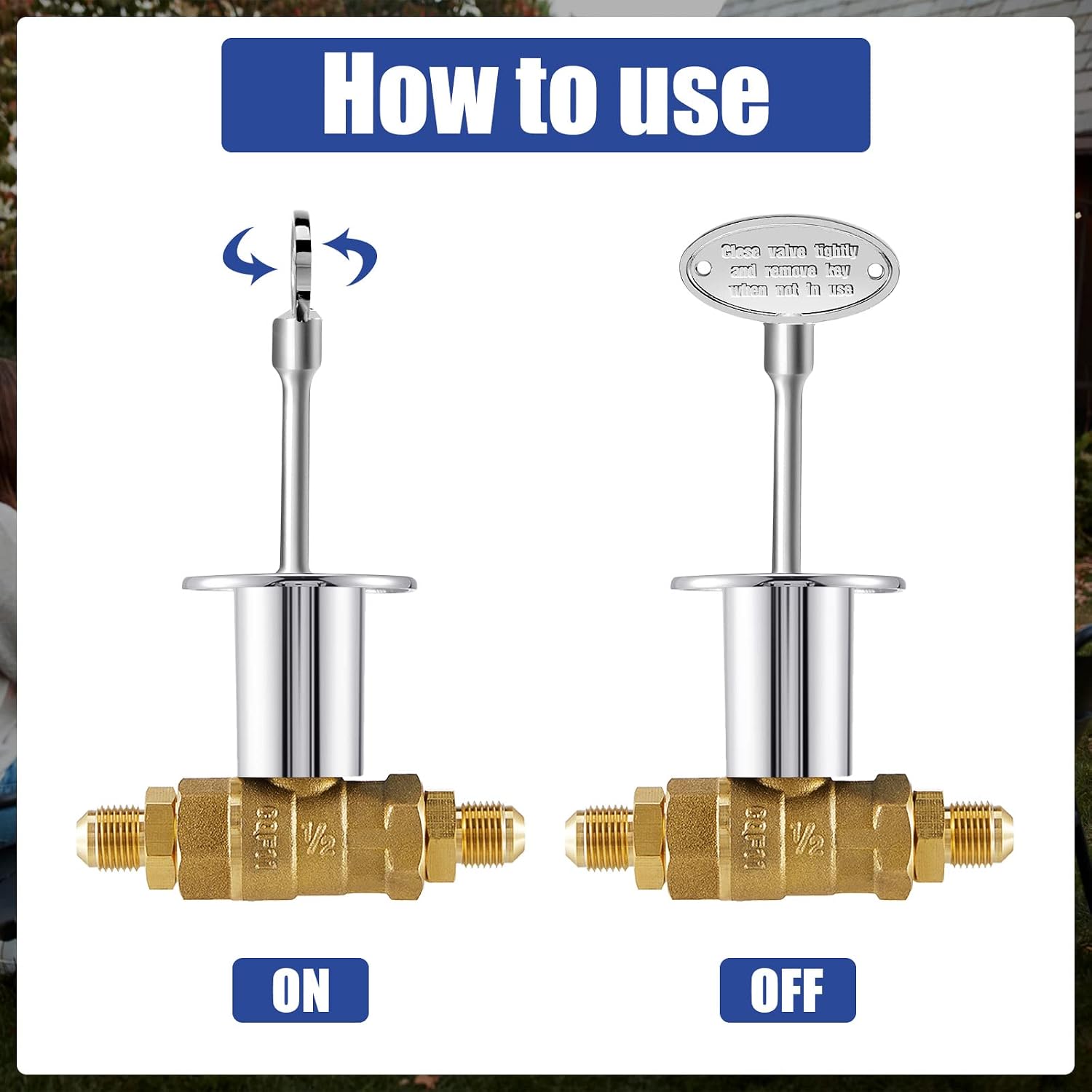 Tondiamo 2 Pcs Universal 3-Inch Gas Valve Key Fireplace Key For Gas Fire Pits Polished Brass Replacement For Outdoor Fireplace Fits Both 1/4-In And 5/16-Inch Turn Ball(Silver)