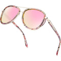 BIRCEN Polarized Sunglasses for Women UV - Protection Womens Retro Mirrored Shades with Acetate Frame BC2001