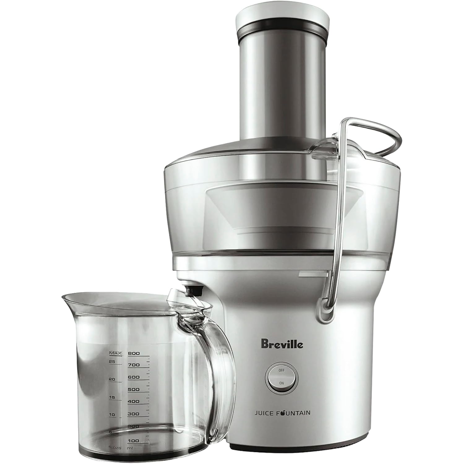 Breville Bje200Xl Juice Fountain Compact Centrifugal Machine, 25 Fl Oz, Silver