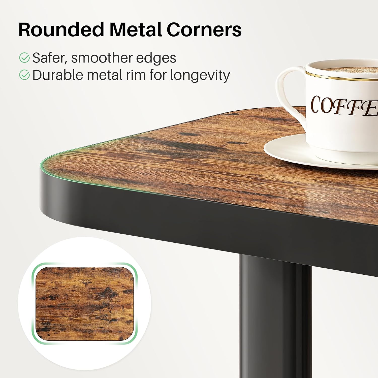 Kitstorack Adjustable Height C-Shaped End Table, 9-Level Side Table With Thickened Metal Rounded Edge, Couch Table Slides Under Sofa Or Bed, Eating, Working, Tv Tray Table For Small Spaces, Brown