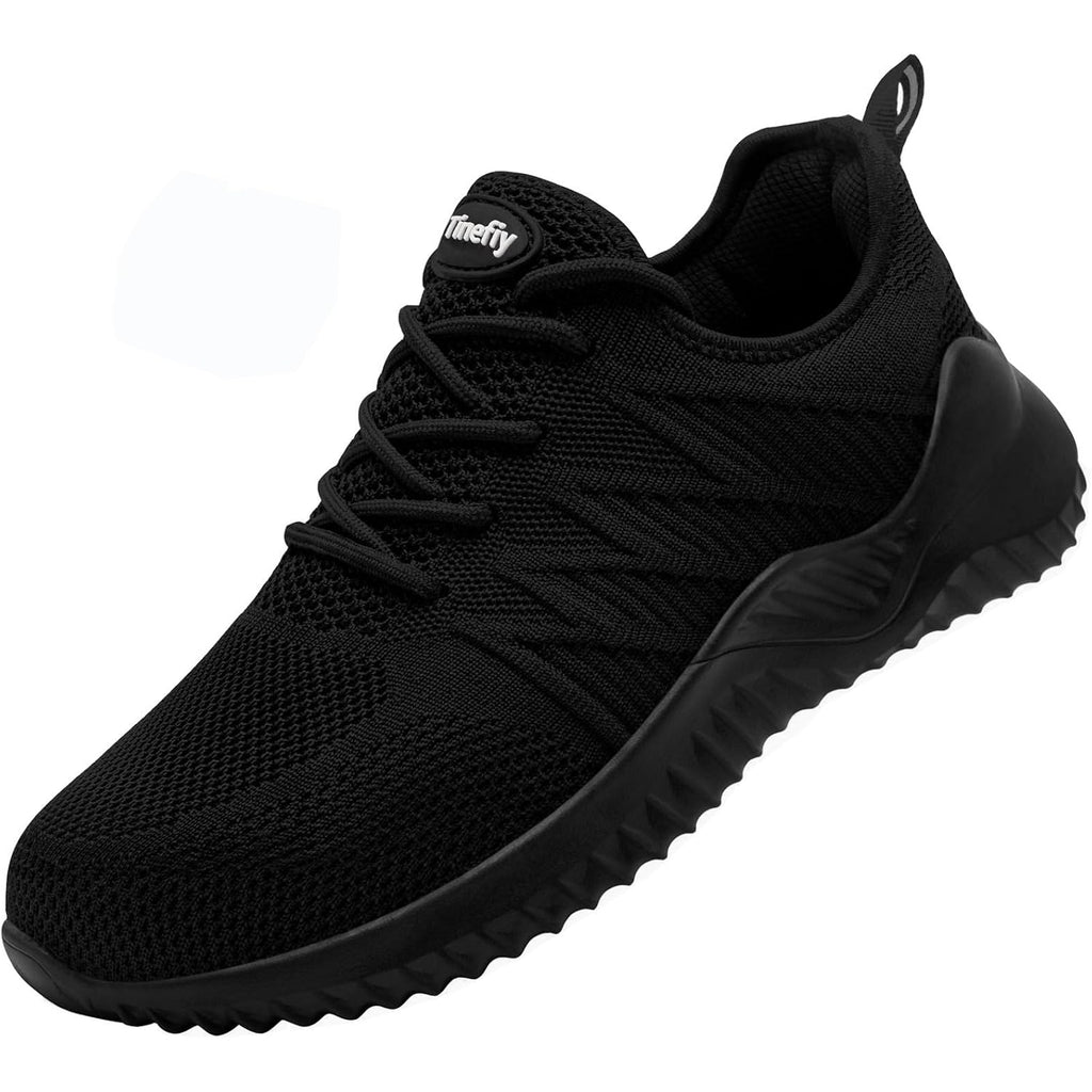 Tinefiy Steel Toe Shoes For Women Lightweight Comfortable Slip Resistant Safety Work Sneakers Cushion Puncture Proof Shoes Indestructible Shoe