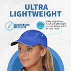 TrailHeads Women's Race Day Performance Running Cap, Lightweight & Quick Drying Mesh Sports Hat with Reflective Trim White-cool Blue
