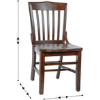 Flash Furniture Hercules Series School House Back Mahogany Wood Dining Chair, Traditional Elegant Wood Restaurant Chair, Walnut Wood