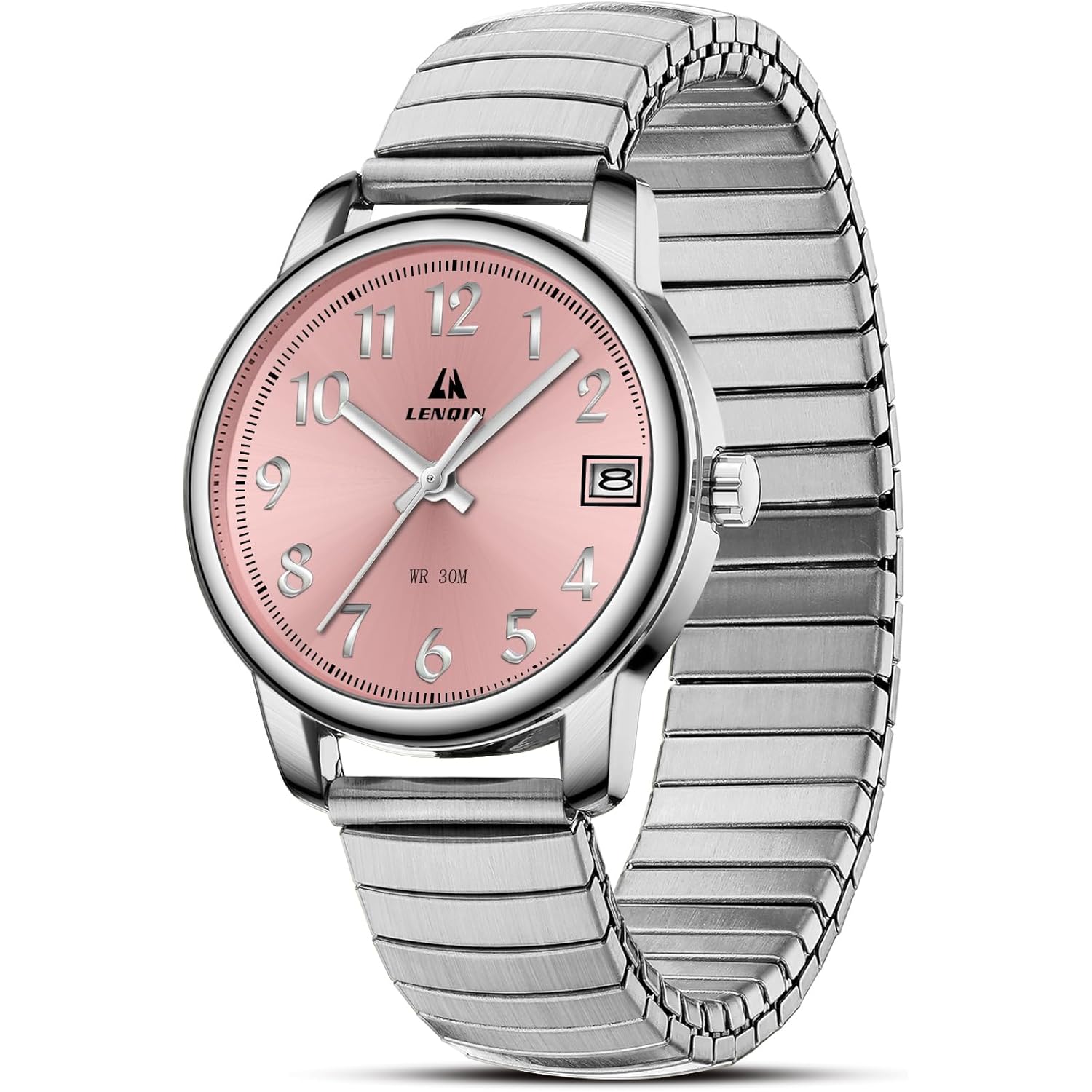 LN LENQIN Ladies Watches Womens Watch Stainless Steel Analog Quartz Watches for Women Waterproof Easy Reader Women's Wrist Watch with Date Expansion Band