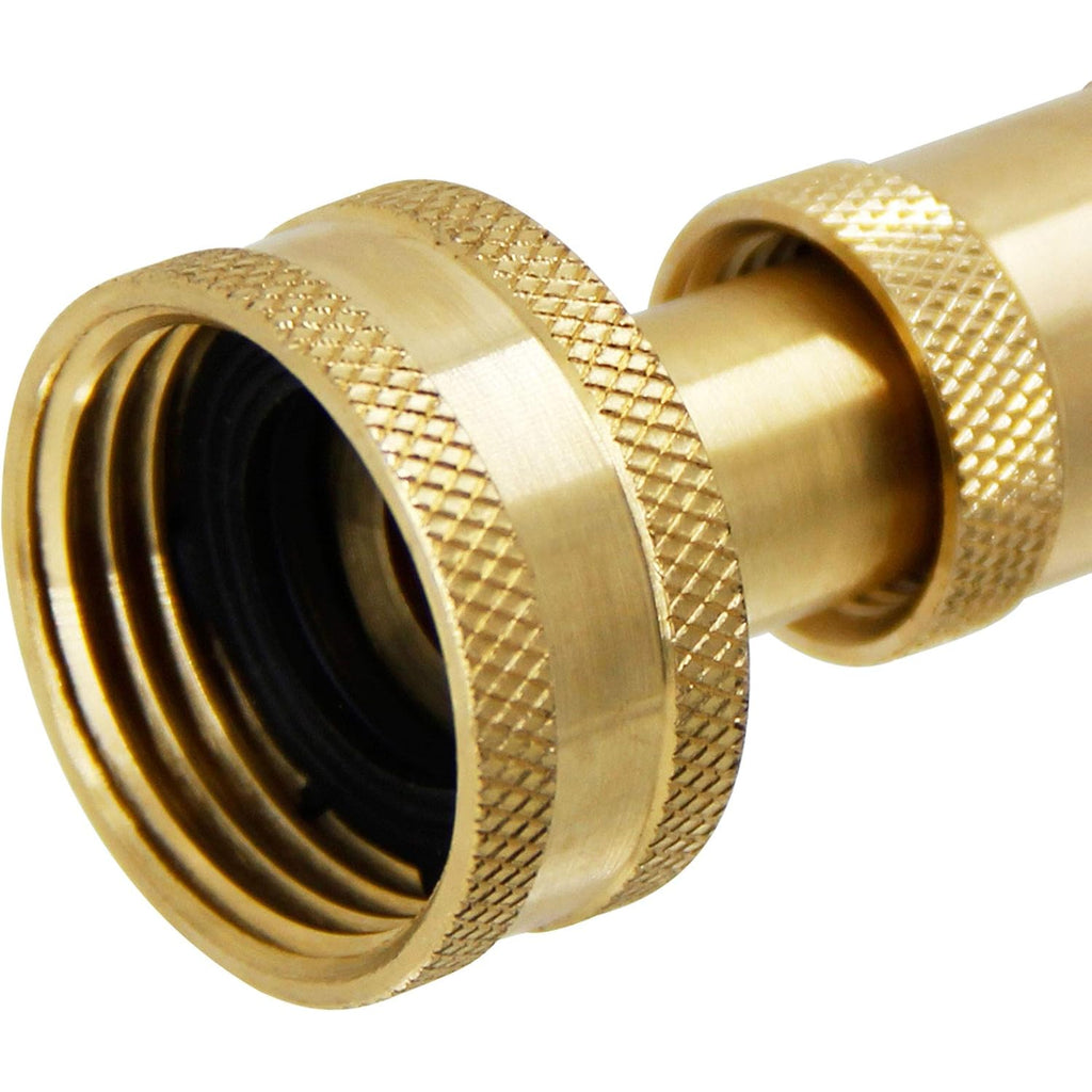 Triumpeek Solid Brass Hose Nozzle, 2 Pack 4" Heavy Duty Brass Garden Hose Nozzle With 10 Rubber Washers