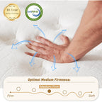 Queen Mattress, 12 Inch Hybrid Queen Mattress In A Box, Medium Firm Memory Foam Mattress, With Individual Pocket Springs, Upgrade Zoned Support, Motion Isolation&Pressure Relief, Certipur-Us