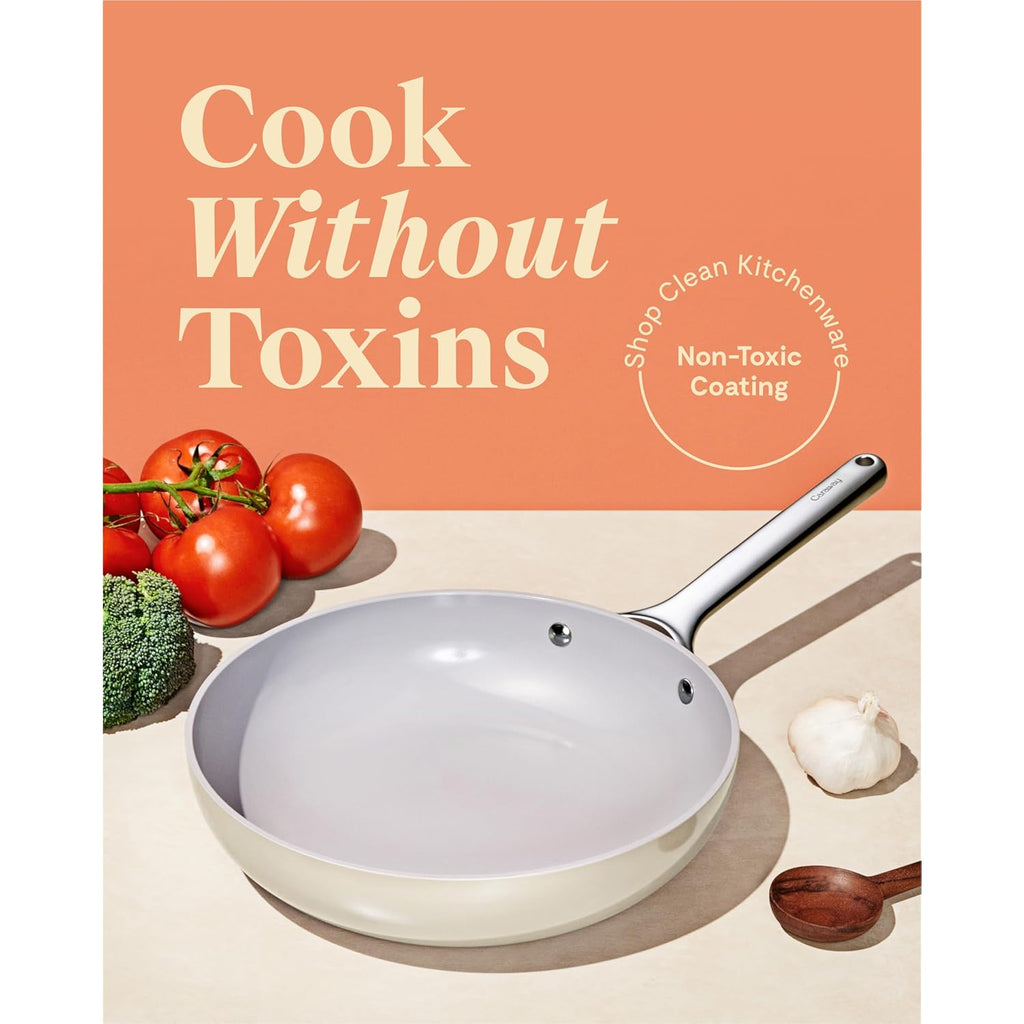 Caraway Nonstick Ceramic Mini Fry Pan (1.05 qt, 8") - Non Toxic, PTFE & PFOA Free - Oven Safe & Compatible with All Stovetops (Gas, Electric & Induction) - Cream