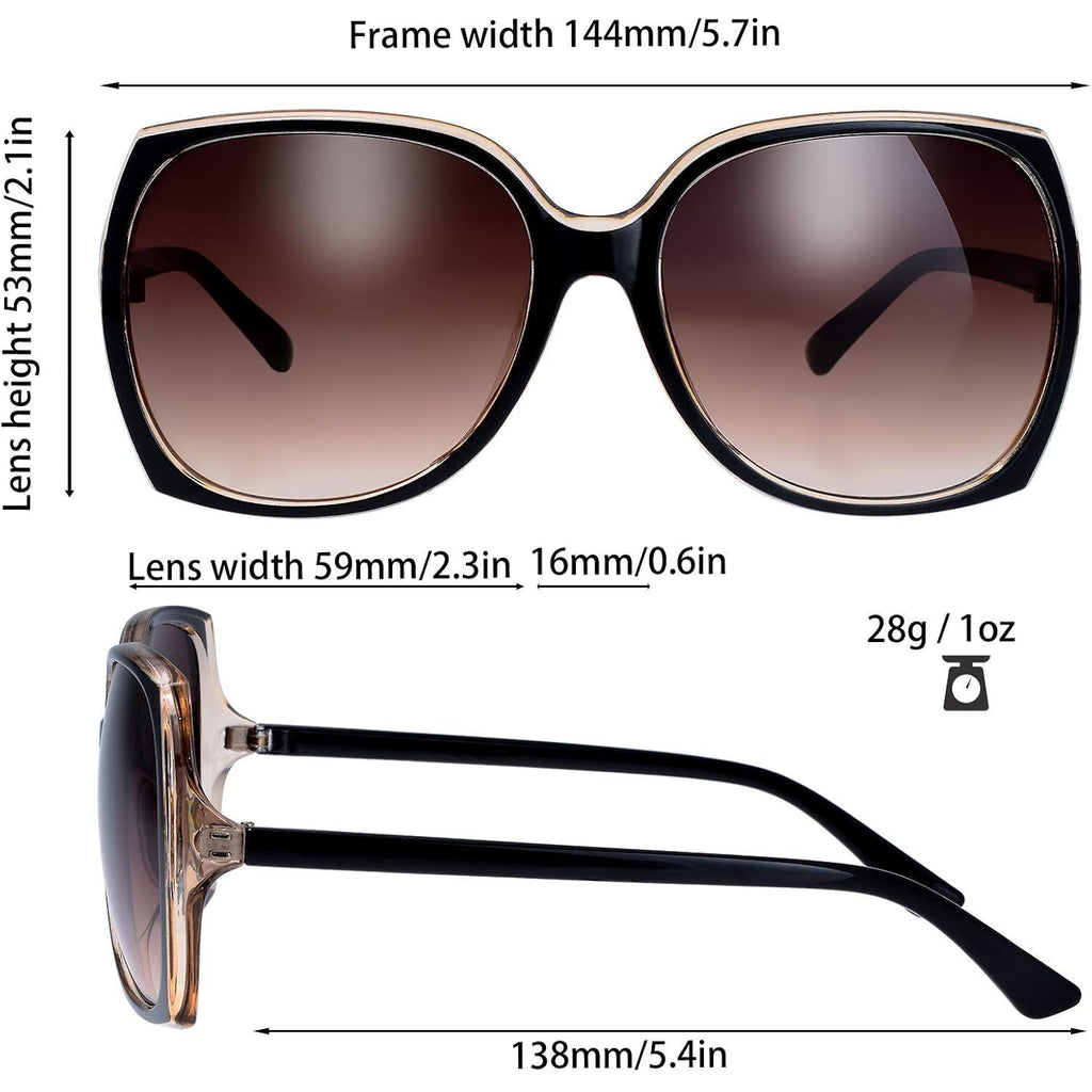 The Fresh Women's Oversized Square Jackie O Cat Eye Hybrid Butterfly Fashion Sunglasses - Exquisite Packaging