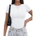 Tnnzeet Basic Tees For Women - Slim Fit Short Sleeve T Shirts Crew Neck Casual Cute Y2K Clothes Trendy Crop Tops Outfits 2026