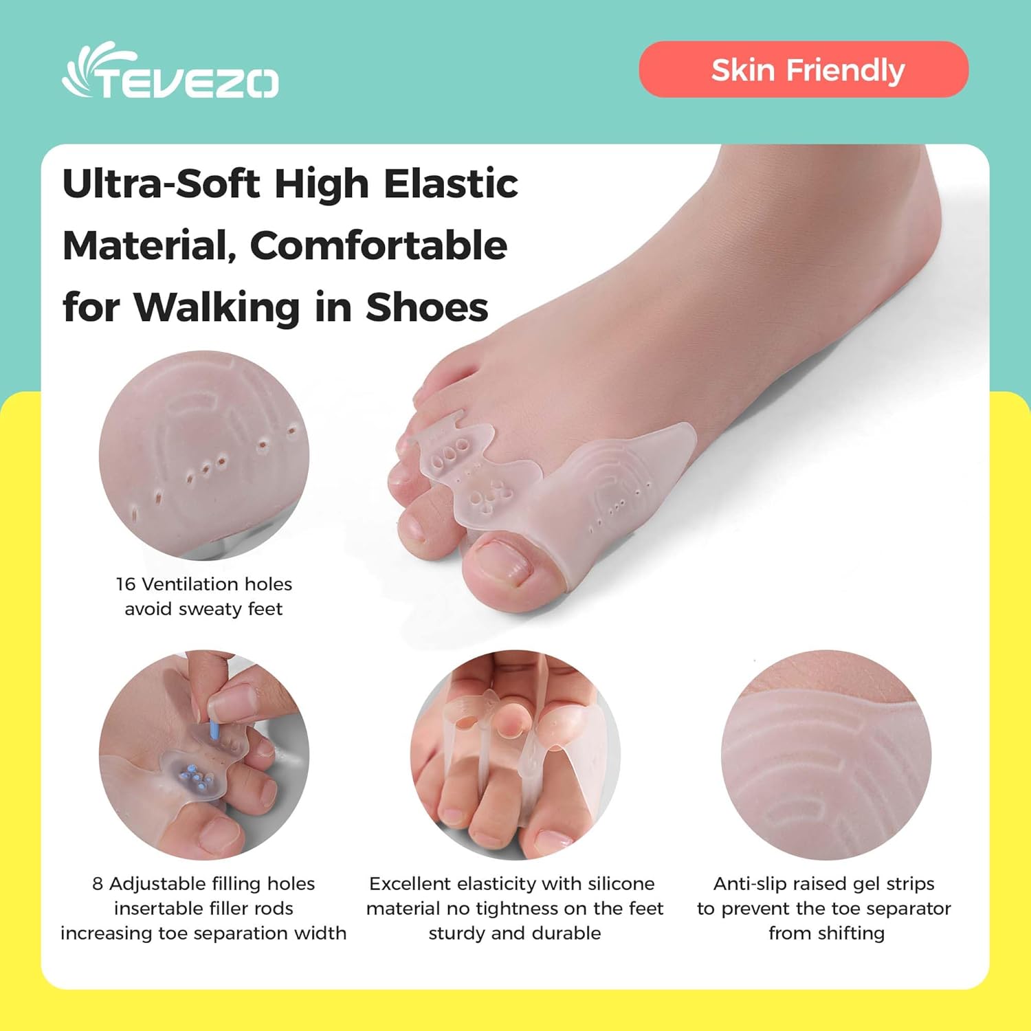 Toe Spacers & Bunion Corrector for KidsMenWomen|Corn Callus Removers|Bunion Relief|Overlapping Toes Separators (Toe Corrector Set (1 Pair, 20 ct Fillers), Small-Kids)