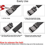 Sendefn Men'S Leather Belt Automatic Ratchet Buckle Slide Belt For Dress Casual Trim To Fit With Gift Box