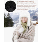 Peicees Winter Fur Hat for Women, Ladies Russian Ushanka Furry Trapper Hat with Warmer Ear Flaps and Glitter Silver Design