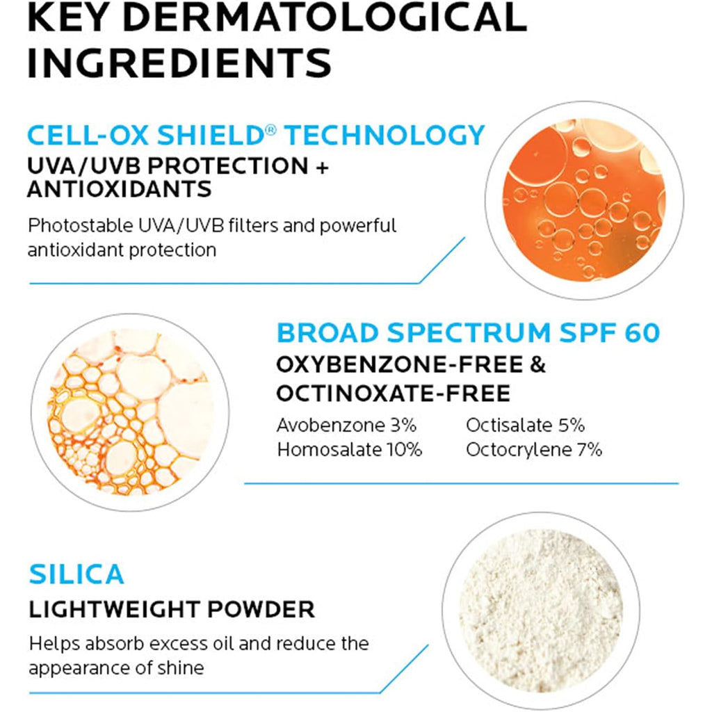 Anthelios Light Fluid Facial Sunscreen Spf 60, Lightweight Sunscreen For Face, Fluid Texture, Broad Spectrum Spf