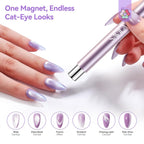SAVILAND Essentials Cat Eye Magnetic for Nails: Pink Double-Head Nail Magnet Sturdy Cat Eye Magnet for Nails with Round Magnetic Bead Multifunctional Magnet for Cat Eye Gel Polish DIY Home Salon