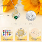 Iefil Mothers Day Gifts - 925 Sterling Silver Sunflower Necklace for Women, Birthstone Jewelry for Wife Mom, Birthday Mothers Day Gifts for Wife Mom Grandma