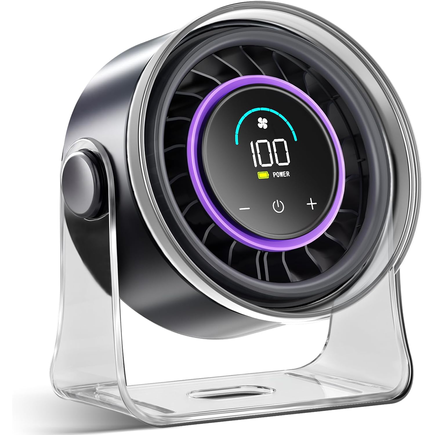 Frontsun Portable Desk Fan,Quiet Fan For Bedroom,Portable Fan Withturbo Airflow,Fans With 100 Speeds Digital Display, 360° Tilt,Rechargeable Battery Powered Fan,Small Fan For Home