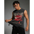 Verdusa Men'S Y2K Graphic Tees Grunge Hippie Distressed Tank Top