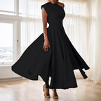 Kwunbwa One Shoulder Dresses For Women Elegant Asymmetrical A Line Flowy Formal Evening Gowns Party Cocktail Dress