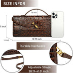 Trendy Women Crocodile Evening Clutch Purse Crossbody Shoulder Handbag Cute Vegan Leather Satchels