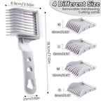 4-in-1 Detachable Fade Comb Set, 4 Different Size Barber Fade Comb, Suitable for Home and Salon Use, Compatible with All Hair Cutting Shears and Barber Tools, Grey