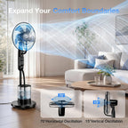 Misting Fan, 2026 Upgraded 4L Large Water Tank Mister Cooling Fan, 5 Speeds 3 Modes Misting Standing Fan, Floor Fan With Remote For Home, Bedroom, Patio, Outdoor