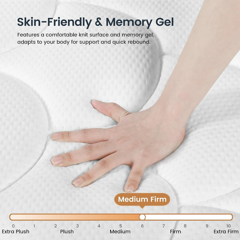 Luxury Full Size Mattress 8 Inch, Hotel Level Hybrid Mattress Full Size Bed In A Box, Gel Memory Foam & 7-Zone Ergonomics Targeted Support, Certipur-Us, Teens, Singles, Guest Rooms, 365-Trials