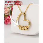 ziella Jewelry To My Wife Necklace -Family's Love Engraved Name Pendant, Personalized Heart Custom Necklace for Women