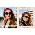 FEISEDY Polarized Vintage Sunglasses American Womens Square Jackie O Cat Eye Sunglasses B2451