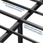 Dumos Queen Size 12" Bed Frame - Metal Platform Bed Frame Mattress Foundation With Steel Slat Support, No Box Spring Needed, Storage Space Under Base, Easy Assembly, Black
