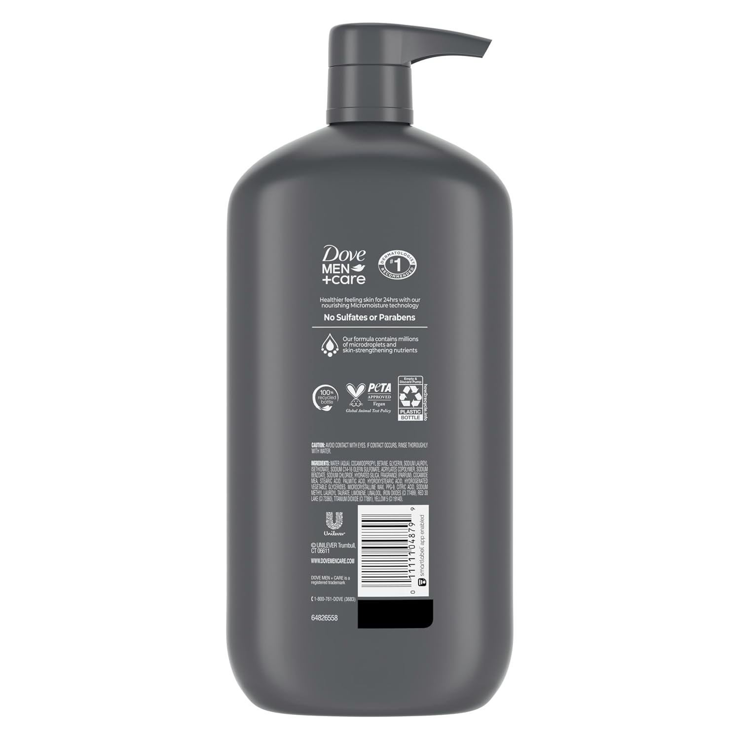 Dove Men + Care Body And Face Wash Exfoliating Deep Clean For Men, With 24-Hour Nourishing Micromoisture Technology Body Wash, 30 Oz