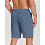 Coofandy Mens Casual Shorts Cotton Drawstring Elastic Waist Lightweight 9" Chino Golf Shorts Summer Beach Shorts