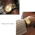 Dreaming Q&P Fq-043 Classic Golden Stainless Steel Male Female Crystals Quartz Wrist Watches For Man Woman Gold | Classic Golden, Male Female, Crystals, For Man Woman