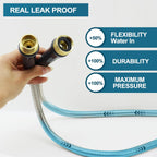 Stainless Steel Garden Hose 50Ft Heavy Duty Metal Water Hoses With 10 Function Water Hose Nozzles For Yard Outdoor