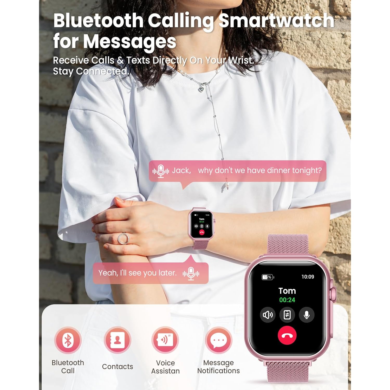 Smart Watch for Women Men Fitness: 1.85" Smart Watch with 30 Days+ Battery Life Make/Recive Call Heart Rate SpO2 Sleep Monitor 120+ Sport IP68 Waterproof Fitness Tracker Watch for iPhone Android