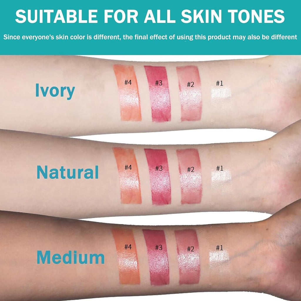 4 Pcs Lip Tint Hydrating, Moisturizing Tinted Lip Balm, Long-Lasting Waterproof Lip Gloss Lipstick Set, Natural Lip Moisturizer With Vitamin E, Non-Stick Cup Lip Tint Stain (01#)