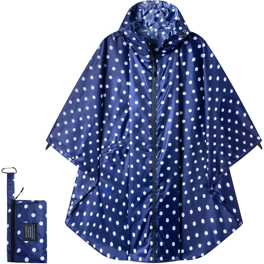 Hooded Rain Ponchos For Adult - Rain Coat And Rain Jacket With Waterproof Pocket And Zipper