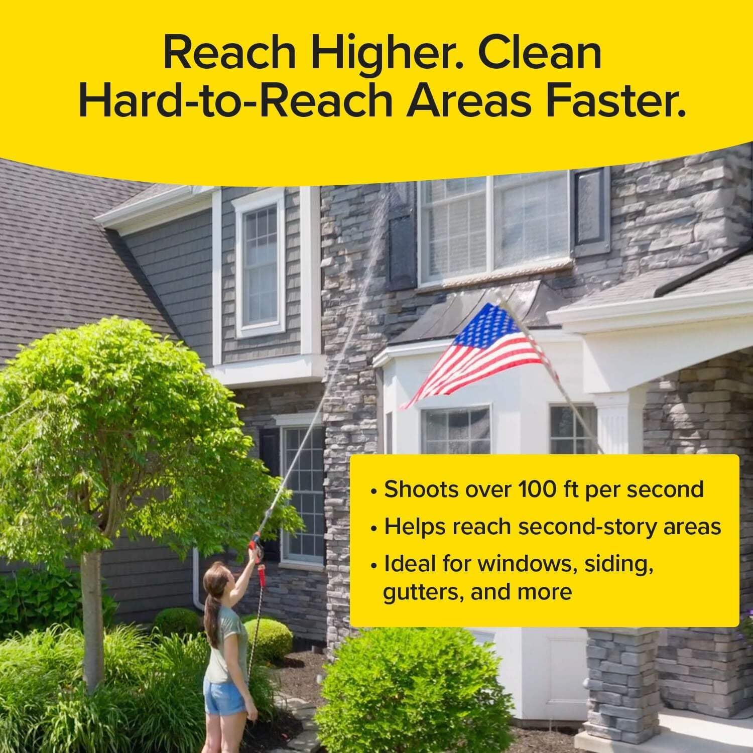 Pocket Hose Arrow Customizable Spray Nozzle, As Seen On Tv | Flow Force Tech, 4 Precision Tips, Jet Stream To Gentle Watering, Rust-Resistant, Non-Slip Grip, Ideal For Car Wash