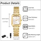 Avaner Women'S Bracelet Square Watches: Gold Silver Stainless Steel Strap Analog Quartz Elegant Wrist Watches