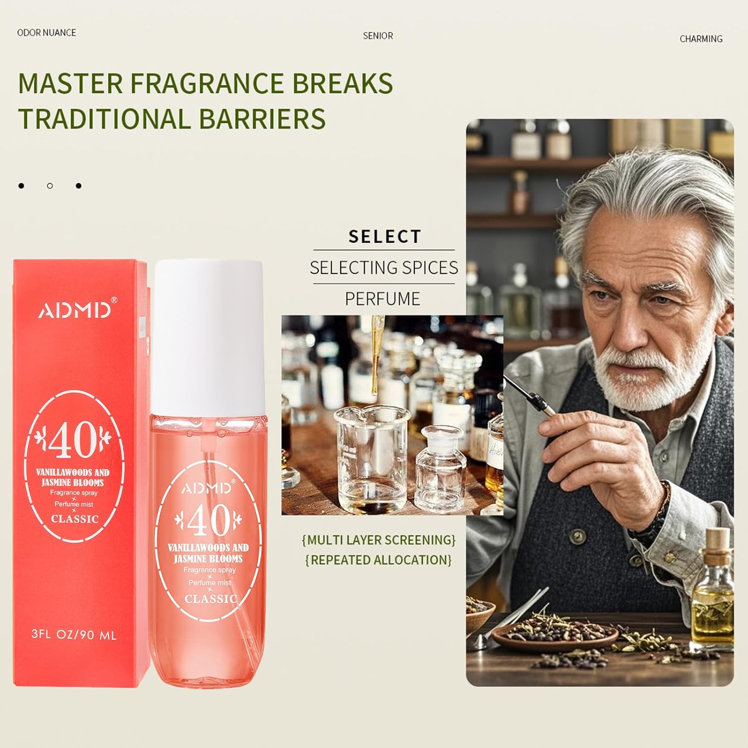 ADMD Sweet Romantic Perfume for Women, Floral Fantasy Eau de Toilette – Long-Lasting Fresh Fragrance, Giftable Travel Spray, 90ml/3.0 floz 40#