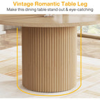 Tribesigns 47" Round Dining Table For 4, Farmhouse Kitchen Table With Metal Base, Modern Small Dinner Table For Dining Room,Kitchen (Chairs Not Included)