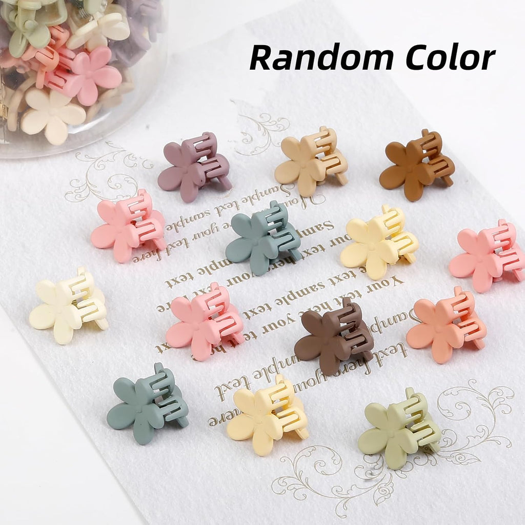 100Pcs Colorful Mini Flower Hair Clips, Tebiekoy Small Hair Clips Mini Claw Clips Cute Jaw Clips Hair Pins Hair Barrettes Hair Accessories For Women Teens