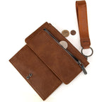 Montana West X Wrangler Brown Wristlet Wallet Minimalist Clutch Womens Wallet Rfid Card Cases & Money Organizers with Coin Purse and Smooth Zipper