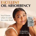 Natural Oil Blotting Sheets for Face with Bamboo Charcoal - 25% Larger - 3pk/300 Makeup Friendly Oil Absorbing Sheets for Face - Easy Dispensing Blotting Papers - Perfect for Keeping in Purse