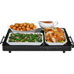 Chefman Electric Warming Tray With Adjustable Temperature Control, Perfect For Buffets, Restaurants, Parties, Events, And Home Dinners, Large 21” X 16” Glass-Top Surface Keeps Food Hot – Black