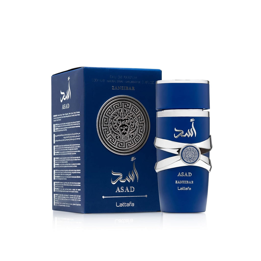 Lattafa Asad Zanzibar - Fresh, Spicy, Vanilla, Coconut - Eau De Parfum Long-Lasting Fragrance For Men, 3.40 Ounce / 100 Ml